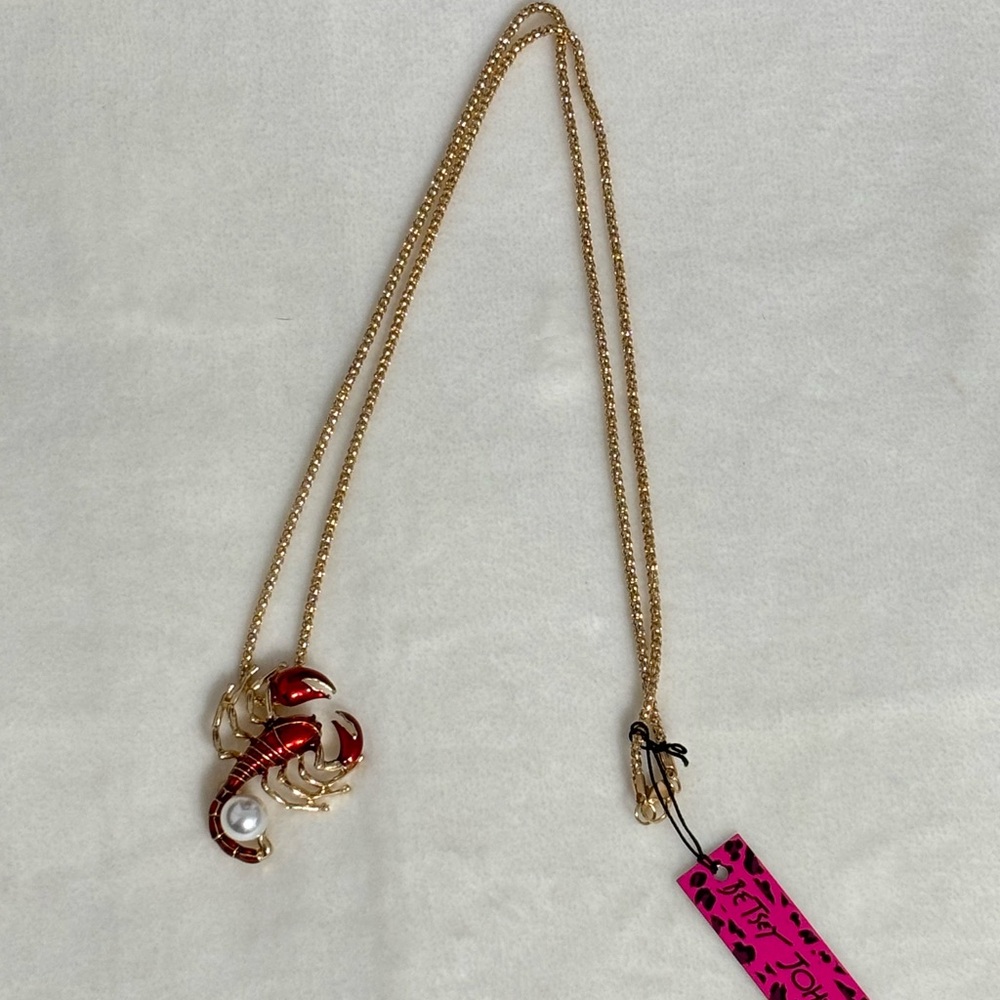 Betsey Johnson Gold and Red Scorpion Necklace